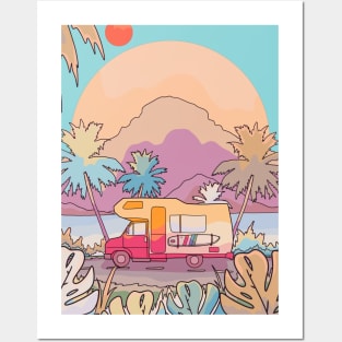 Camper van travels Posters and Art